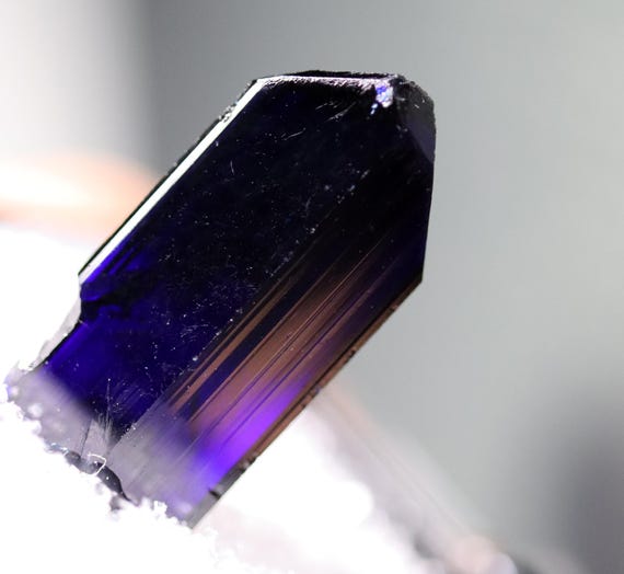 Azurite blade. Mined 1975. Tsumeb, Namibia. Old collection from Germany