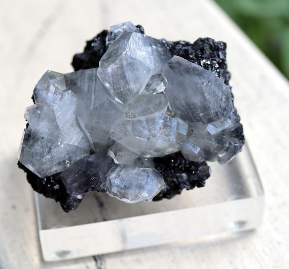 Calcite on Sphalerite, Galena from Japan. Kamioka Mine, Hida City, Gifu Prefecture, Chubu Tokai Region, Honshu Island, Japan. Excellent
