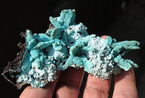 Colorful Chrysocolla after Azurite. Luputo mine, Katanga, Dem Rep Congo 4.25 inch
