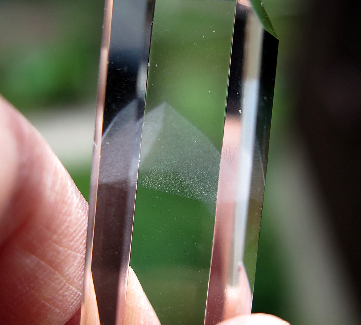 4 Inch Polished Optical Quartz Crystal with twin phantoms. One at base