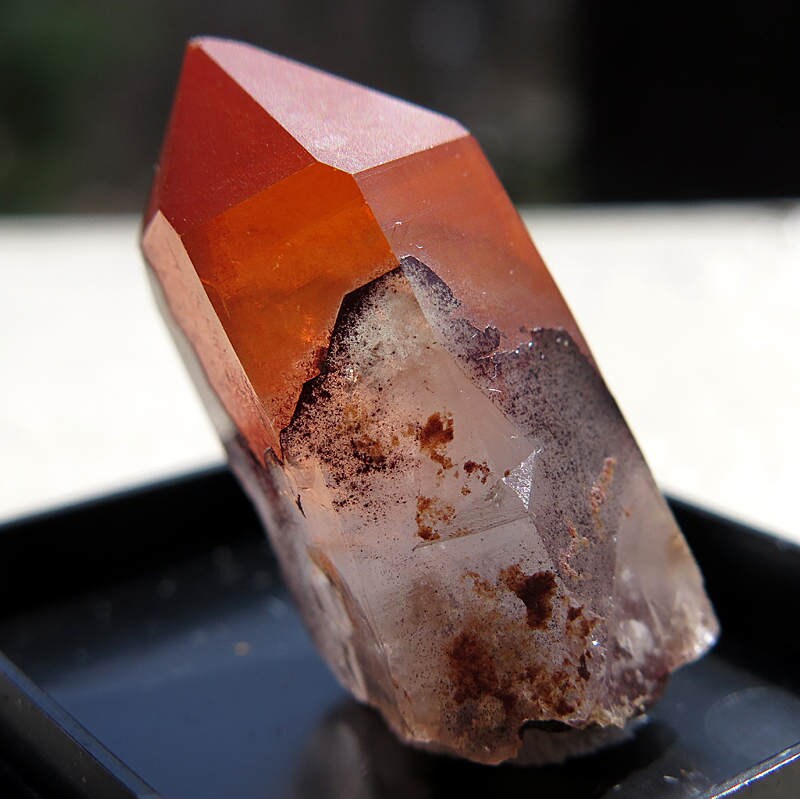 Shocking Orange Color, Quartz, Hematite Crystal from the Orange River