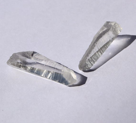 Two Lemurian Seed Quartz Crystals: Serra do Cabral, Buenópolis, Minas Gerais, Brazil