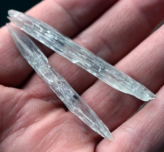 Two Etched Aquamarine crystals. Both lustrous and double terminated. Medina Pegmatite Field, Azul Dist., MG, Brazil