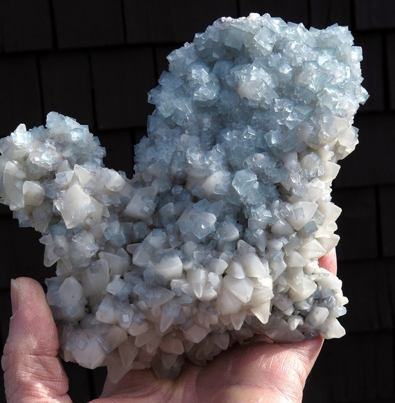 A large cabinet Blue and White Fluorite with calcite. Yaogangxian, China 7 inch