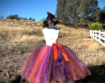Pixie style witch costume, Hat and Tutu set, Hermit witch adult costume, festival Halloween wear, one of a kind handmade
