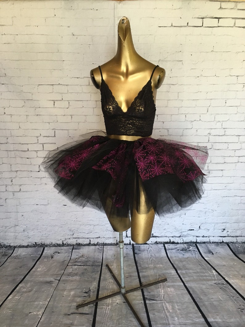 Halloween Glitter Skirt Black Spiderwebs You Choose Girls Tulle Skirt