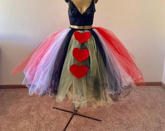 Queen Of Hearts tutu skirt: Alice’s Adventures in Wonderland Halloween costume for women