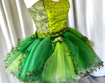 Green Fairy Tutu and Corset Set: woodland fairy, adult fairy costume, cosplay renfair outfit,