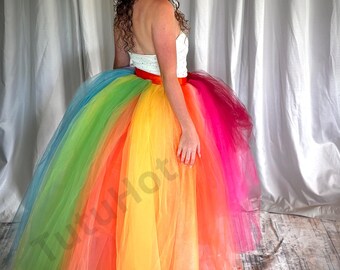 High Low Tulle Tutu Skirt: Peekaboo reveal 2 piece tutu set, Tutu with train, long tutu