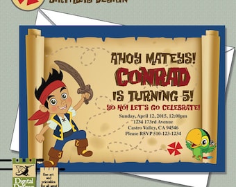 Jake and the Neverland Pirates Customized Party Invitation Printable