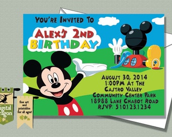 Mickey Mouse Clubhouse Customized Party Invitation Printable