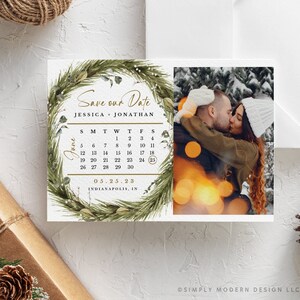 boho-kalender bewaar deze datum kerstkaart, vakantiewensen, boho kransuitnodiging, trouwkalender bewaar deze datum, bewerkbare uitnodiging
