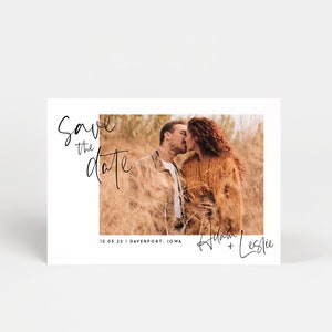 minimalist wedding save the date, photo save the date, save our date, modern save the date, wedding invitation, editable save the date