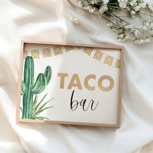 cactus taco bar sign, fiesta taco bar sign, cactus baby shower, fiesta bridal shower sign, fiesta birthday, instant download, 8x10, FSTA