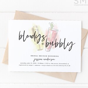 bloodys and bubbly party invitation template, bloody marys, mimosas, brunch invite, bridal brunch, birthday brunch, instant download, BLDY