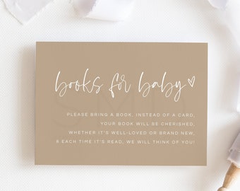 Minimalistische Bücher für Baby Einlegekarte, Babyparty (Digitaler Download) MNM