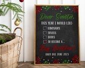 Dear Santa wish list pregnancy announcement, santa's list announcement, big brother, big sister, christmas wish pregnancy sign, editable