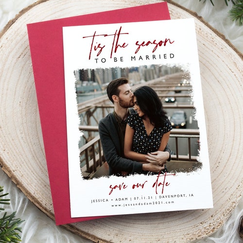 Save the Date Christmas Card Marry Christmas Save Our Date - Etsy