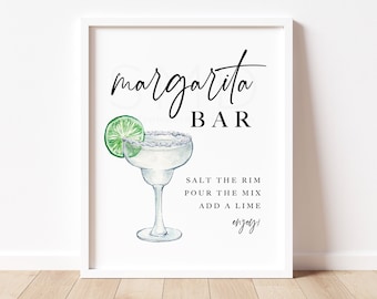 margarita bar sign, make your own margarita, margarita sign, cocktail bar sign, bar sign, alcohol, minimalist, instant download, 8x10, STNS