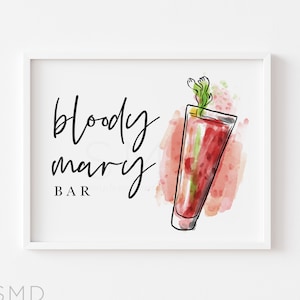 bloody mary bar sign, bloody mary sign, drink menu sign, make your own bloody mary sign, brunch drink sign, instant download, 8x10, BLDY