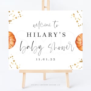 pumpkin welcome sign, pumpkin event welcome sign, pumpkin yard sign, pumpkin birthday sign, gold, party event sign, instant download, PMP