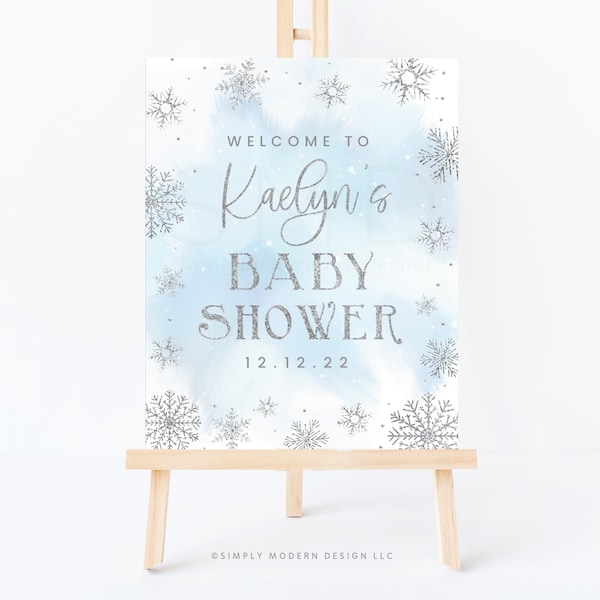 winter wonderland welcome sign, winter onederland, 1st birthday, snowflake, welcome yard sign, january shower, instant download, WBWL