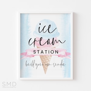 ice cream bar sign, ice cream sundae bar, ice cream gender reveal, build your own sundae, make your own sundae, instant download, 8x10, ICC