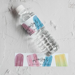 EDITABLE popsicle water bottle labels, drink label, sweet celebration, summer birthday, popsicle theme, birthday party labels, 2x8, PSCL