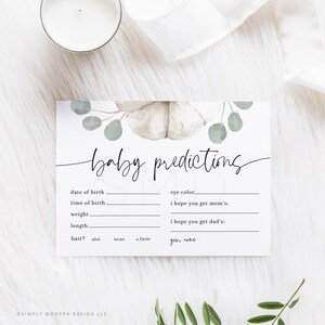 Weiße Kürbis Karte, Baby Karte, Herbst Baby Spiel, Eukalyptus, Kürbis Thema, errate das Fälligkeitsdatum Karte, Sofort Download, 13x18,PMPW
