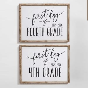 First day of fourth grade sign, first day of school, 4th grade, back to school, teacher sign, classroom, last day, FDS, INSTANT DOWNLOAD