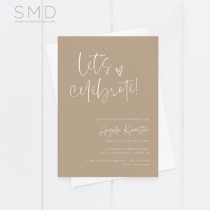 minimalist party invitation, minimalistic birthday party invitation, editable party invitation, modern theme, editable template, MNM