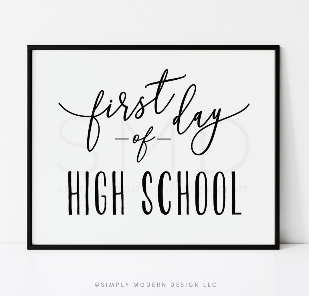 First Day of High School, First Day of School, Printable, 8th Grade