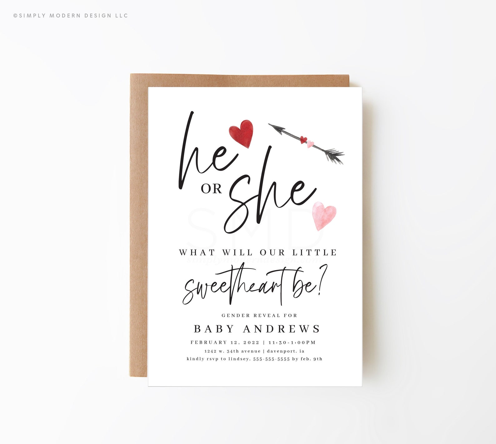 Valentine Gender Reveal Invitation What Will Our Little Etsy