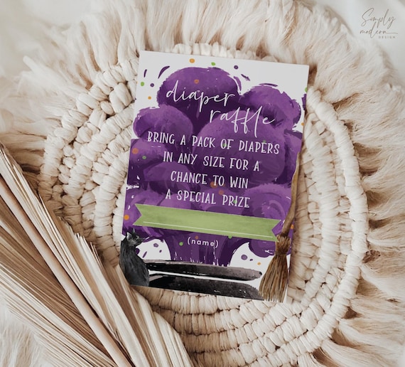 halloween baby shower diaper raffle insert cart, diaper raffle ticket, baby shower raffle, pocus, baby brewing, instant download, 4x3, HCPS