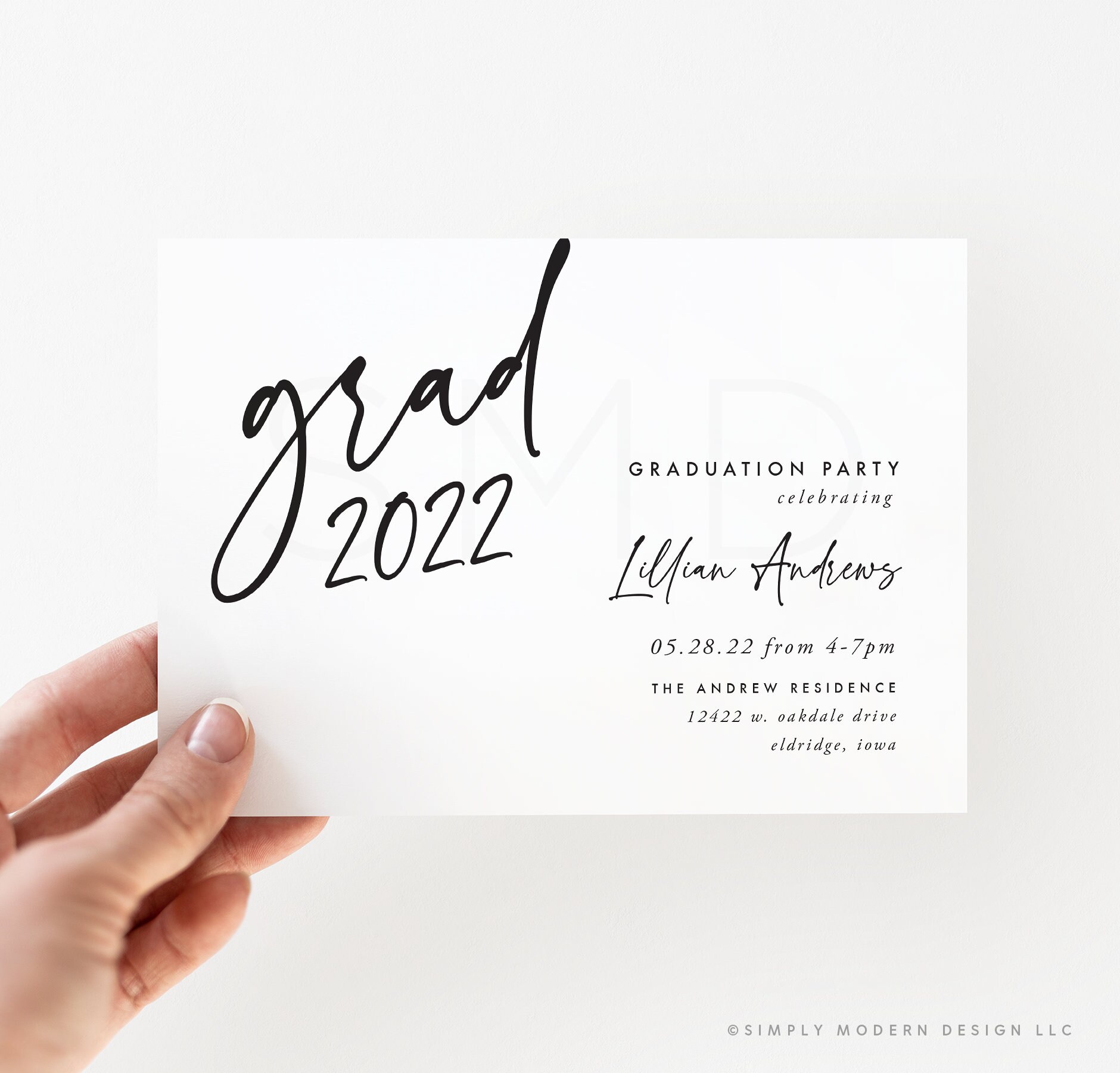 Simple Graduation Invitation, Minimalistic Graduation Announcement ...