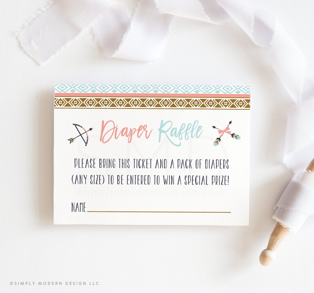 Editable Bows or Arrows Gender Reveal Insert, Arrows Diaper Raffle