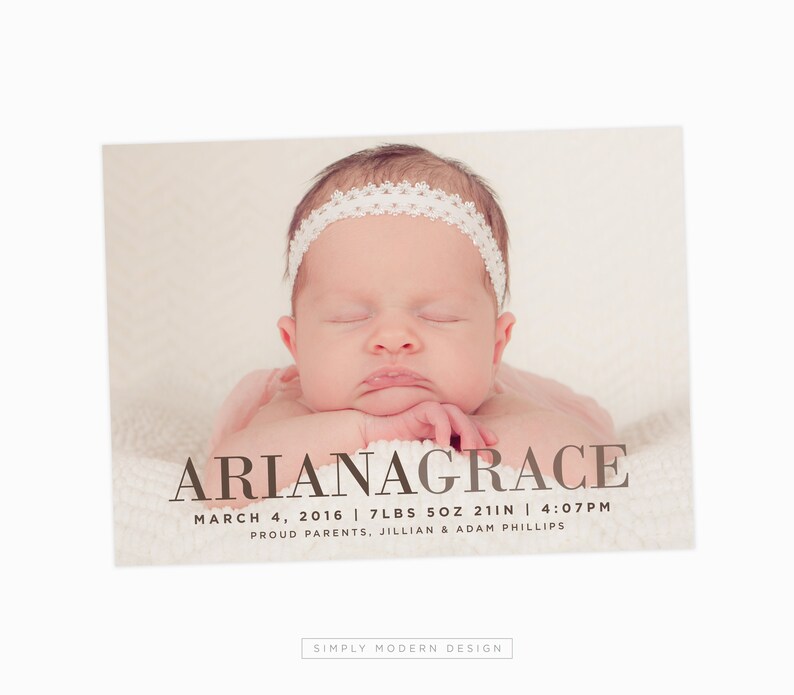 modern birth announcement