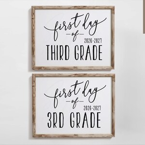 3rd Grade First & Last Day Sign: Back to School Printable (INSTANT DOWNLOAD)