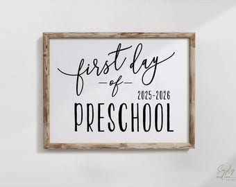 First day of preschool sign, first day of school, printable, back to school, teacher sign, classroom, last day, FDS, INSTANT DOWNLOAD