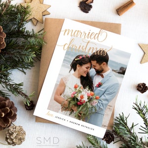 Hochzeit Weihnachtskarte Danke, verheiratete Weihnachten, Hochzeit Danke, Feiertagskarte, Weihnachten Danke, bearbeitbare Feiertagskartenvorlage