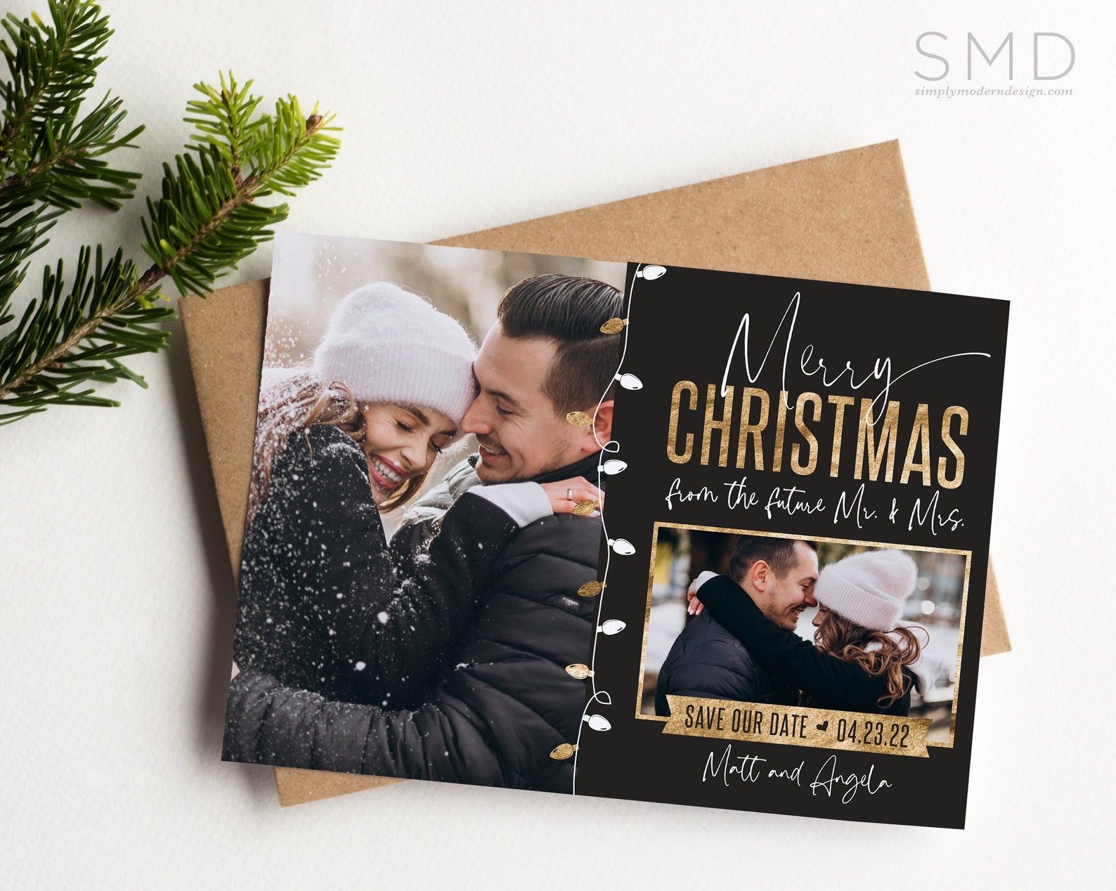 Merry Christmas Save the Date Karte