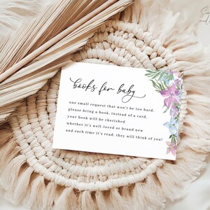lente bloemen boeken voor baby invoegen, babyshower insteekkaart, april babyshower, babybibliotheek invoegen, instant download, 3,5 x 5 invoegen, EBG