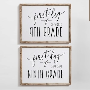 First day of ninth grade sign, 9th grade, first day of school, printable, freshman, high school, middle school, FDS, INSTANT DOWNLOAD