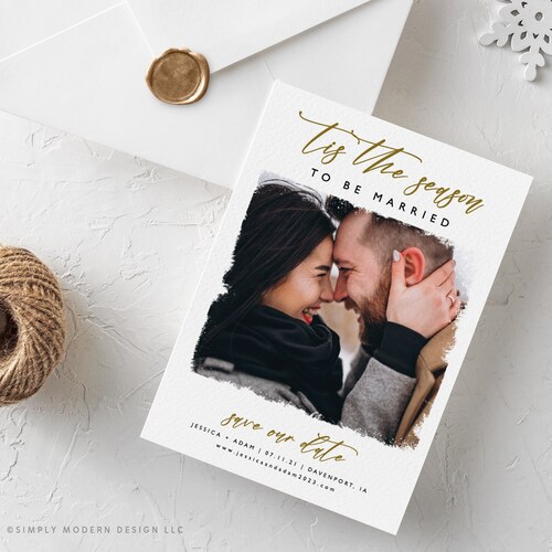 Christmas Save the Date Merry and Soon to Be Married Holiday - Etsy