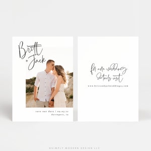 minimalistic wedding save the date, modern save the date, wedding invitation, minimalist save the date, handwritten, editable save the date