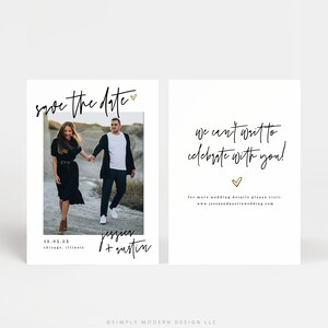wedding save the date, modern save the date, modern wedding invitation, minimalist save the date, handwritten, editable save the date