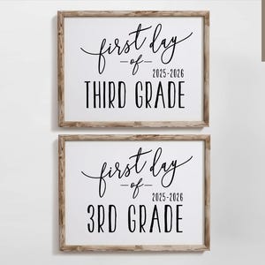 3rd Grade First & Last Day Sign: Back to School Printable (INSTANT DOWNLOAD)