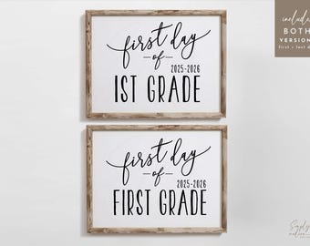 Panneau premier jour de la première année, panneau 1re année, premier jour d&#39;école, retour à l&#39;école, panneau de l&#39;enseignant, salle de classe, dernier jour, FDS, TÉLÉCHARGEMENT IMMÉDIAT