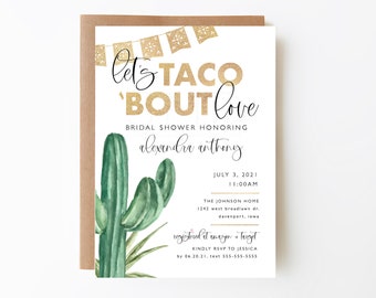 taco bridal shower invitation, taco couple's shower, taco rehearsal dinner, bridal fiesta, fiesta, taco 'bout love, editable template, FSTA