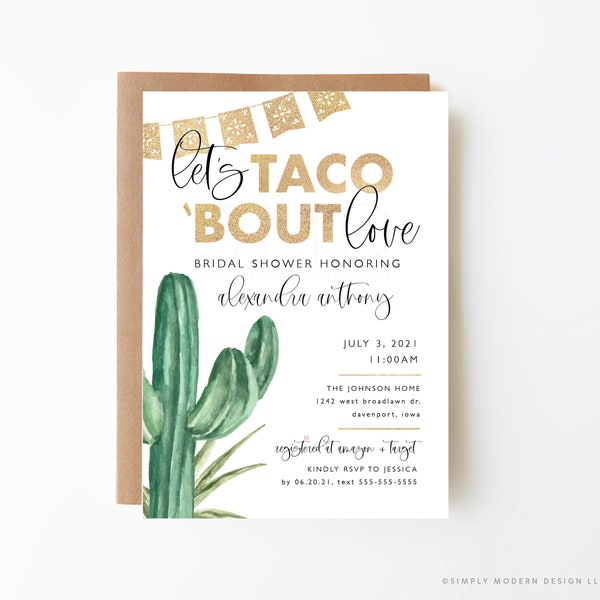 taco bridal shower invitation, taco couple's shower, taco rehearsal dinner, bridal fiesta, fiesta, taco 'bout love, editable template, FSTA